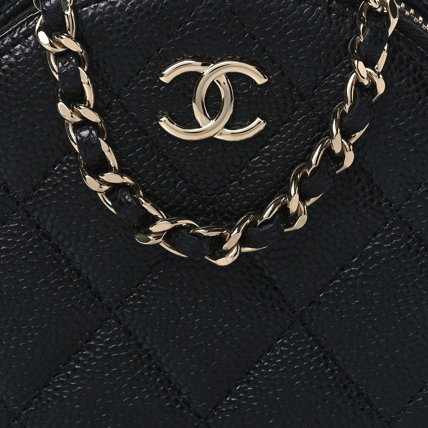 Chanel Caviar Quilted Round Handle With Care Vanity With Chain Black 10 of 13