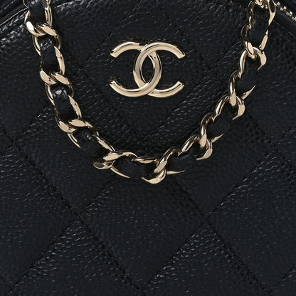 Chanel Caviar Quilted Round Handle With Care Vanity With Chain Black 10 of 13