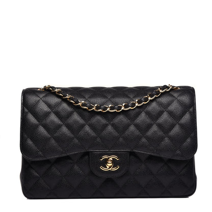 Chanel Caviar Quilted Jumbo Double Flap Black 1 of 10