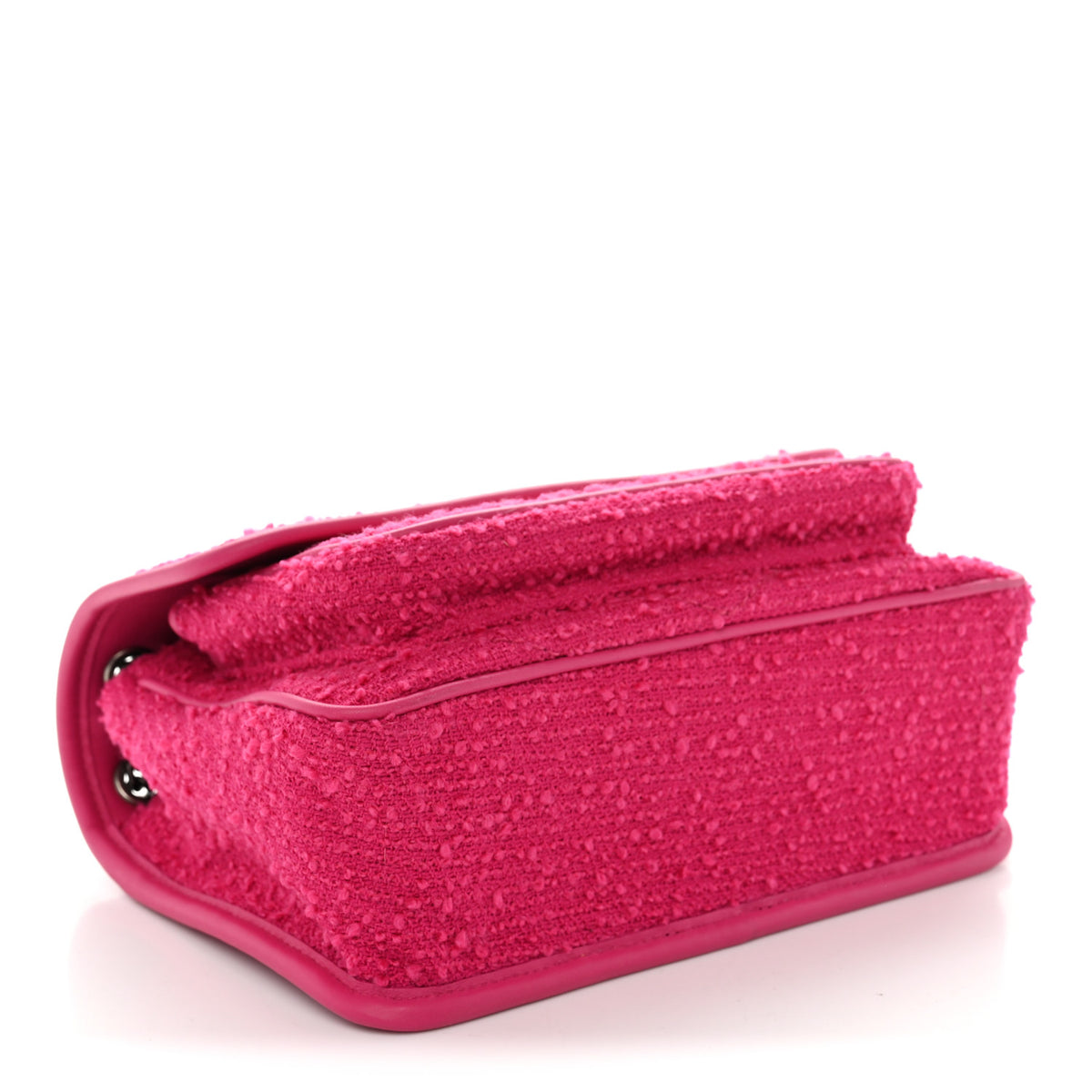Saint Laurent Boucle Tweed Monogram Baby Niki Chain Satchel Pink 4 of 11