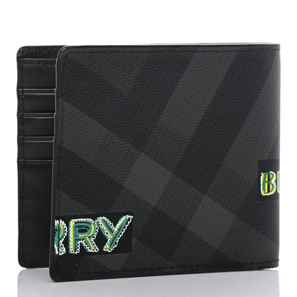 Burberry Coated Canvas Graffiti Print Bi-Fold Wallet Black 3 of 7
