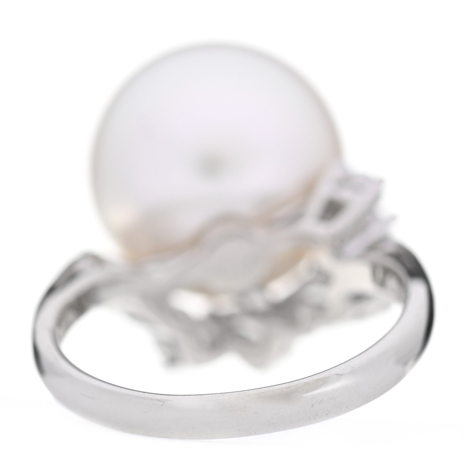Mikimoto Platinum Diamond South Sea Cultured Pearl 12mm Cocktail Ring 49 5 3 of 5