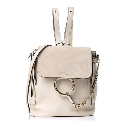 Chloe Suede Calfskin Small Faye Backpack Off White 1 of 12