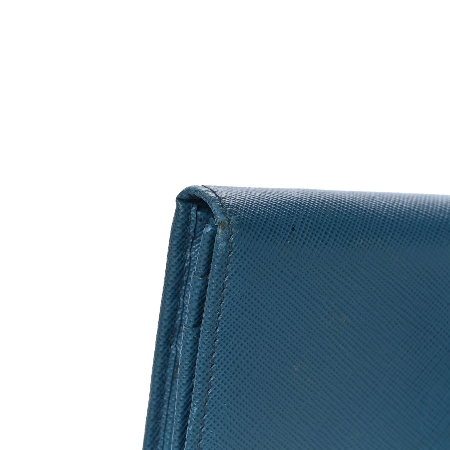 Saffiano Metal Continental Flap Wallet Blue