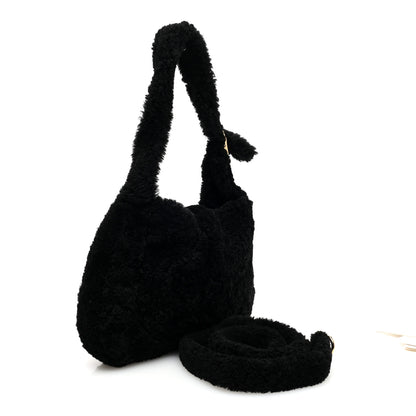 Gucci Shearling Small Jackie 1961 Shoulder Bag Black 3 of 9