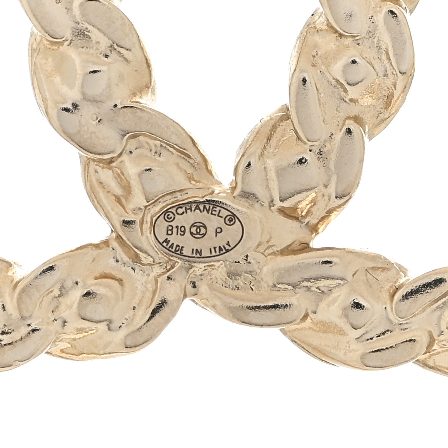 Crystal Round CC Brooch Gold