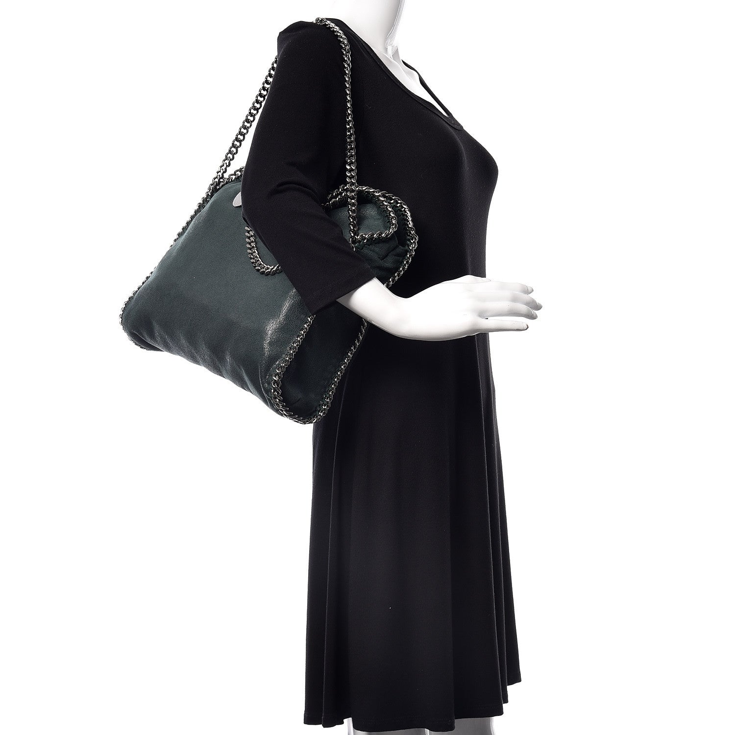 Stella McCartney Shaggy Deer Falabella Fold Over Tote Petroleum 2 of 10