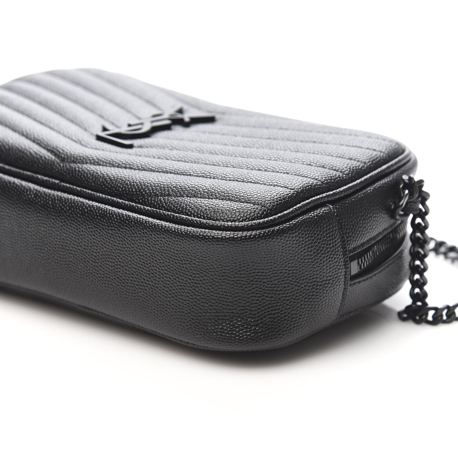 Saint Laurent Grain De Poudre Matelasse Monogram Mini Lou Camera Bag Black 9 of 10