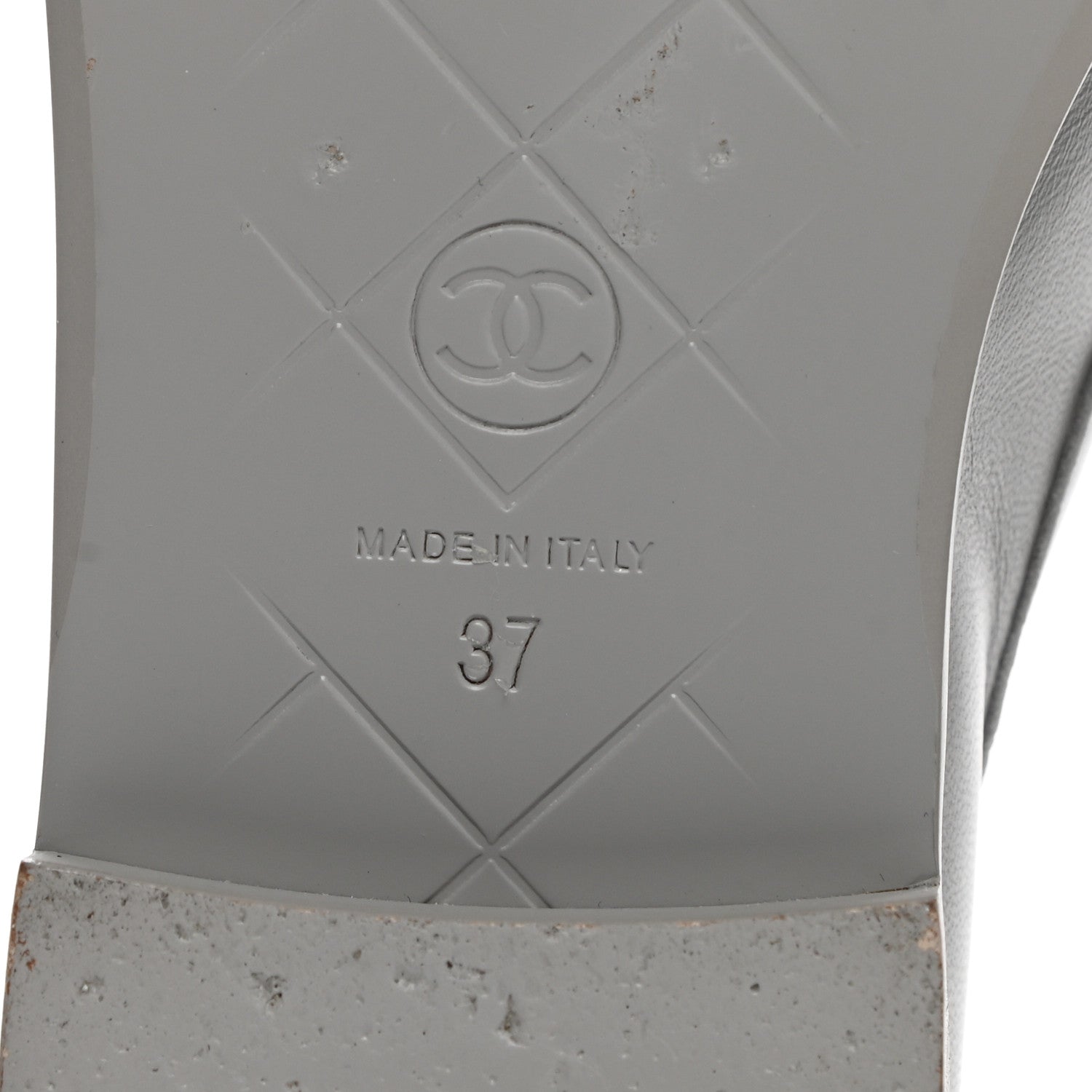 Chanel Lambskin Quilted CC Turnlock Loafers 37 Grey 7 of 13