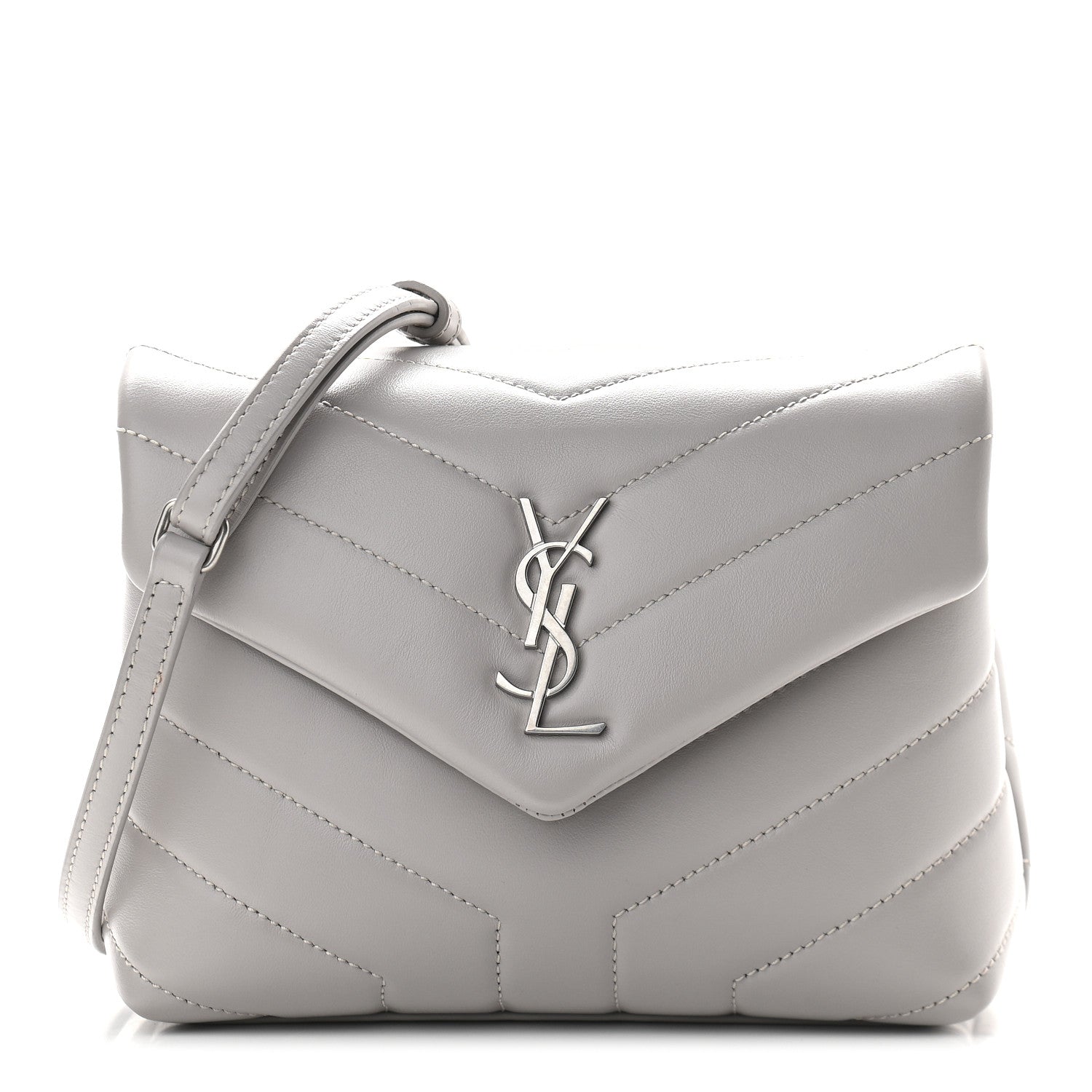 Saint Laurent Calfskin Y Quilted Monogram Toy Loulou Satchel Granite 1 of 9