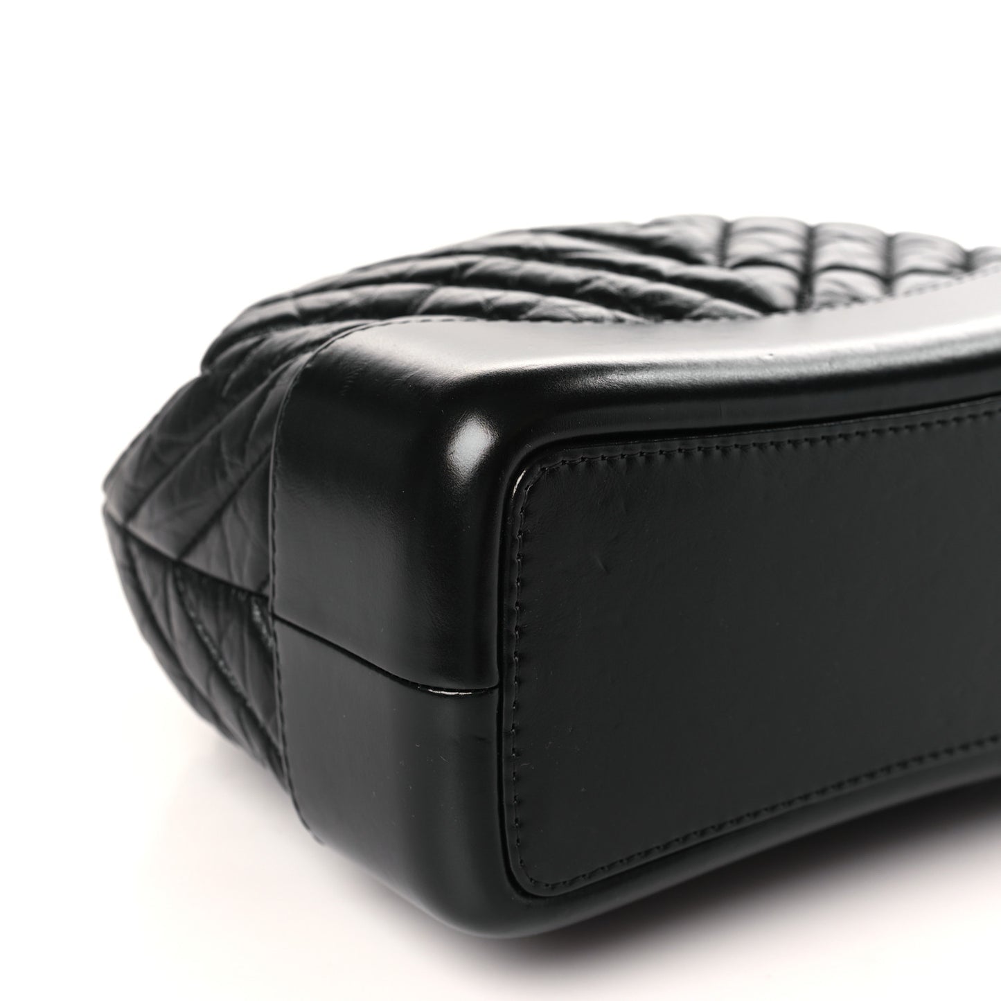 Aged Calfskin Chevron Quilted Small Gabrielle Backpack Black