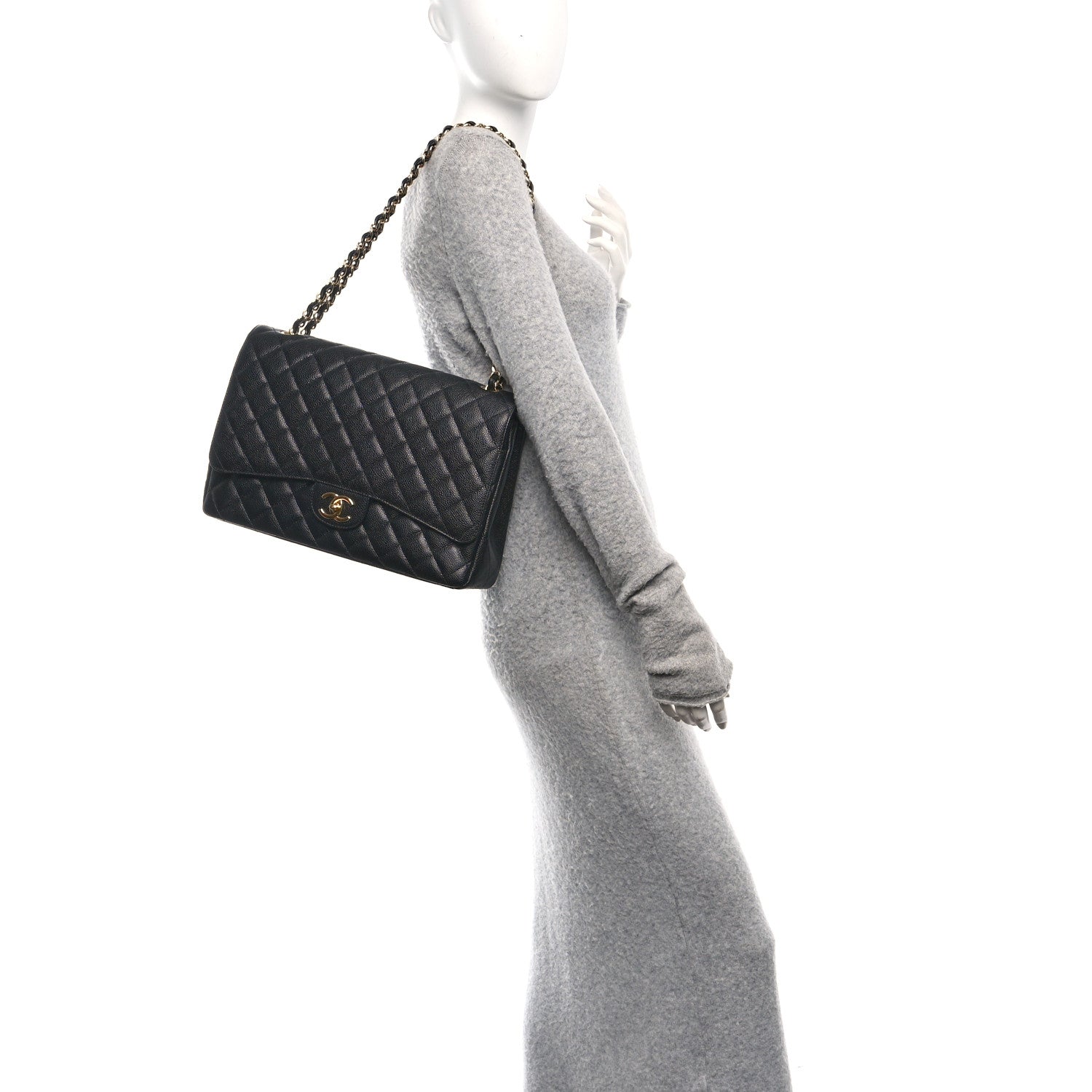 Chanel Caviar Quilted Maxi Double Flap Black 2 of 11