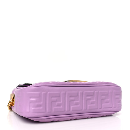 Fendi Nappa FF Embossed Small Midi Chain Baguette Violetta 4 of 9