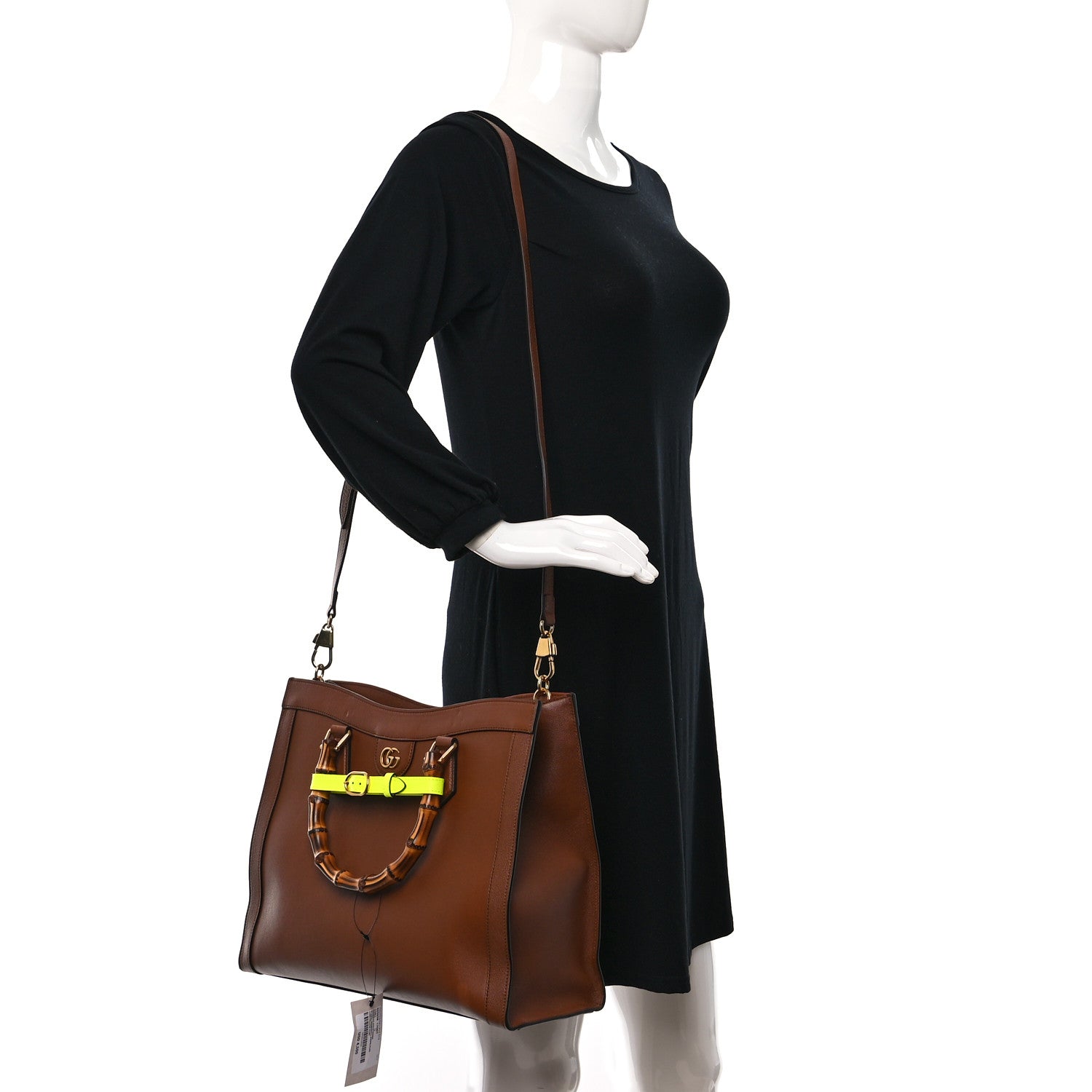 Gucci Wonka Grain Calfskin Medium Diana Tote Bag Cuir Yellow Fluo 2 of 12