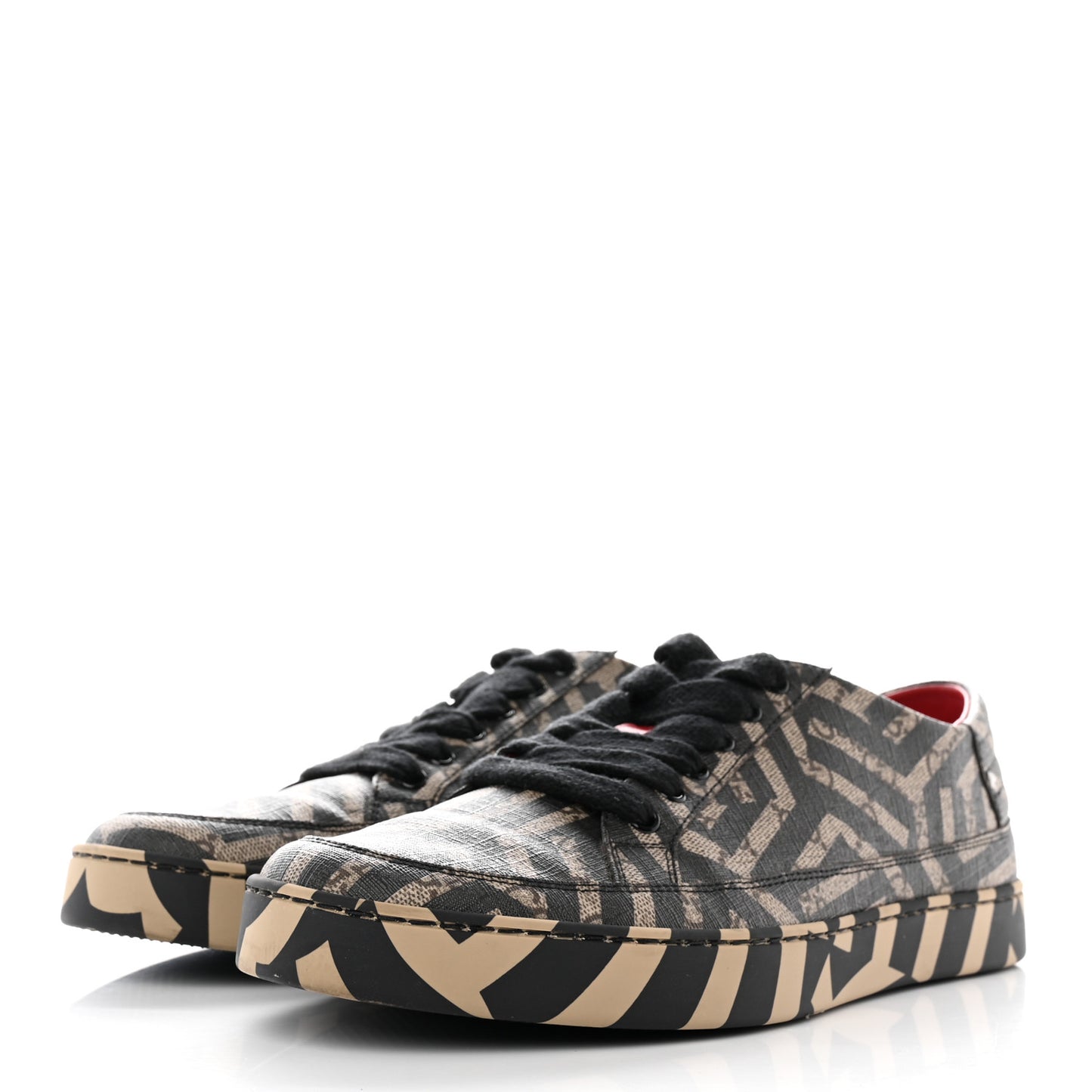 GG Supreme Monogram Caleido Mens Low Top Sneakers 10 Black