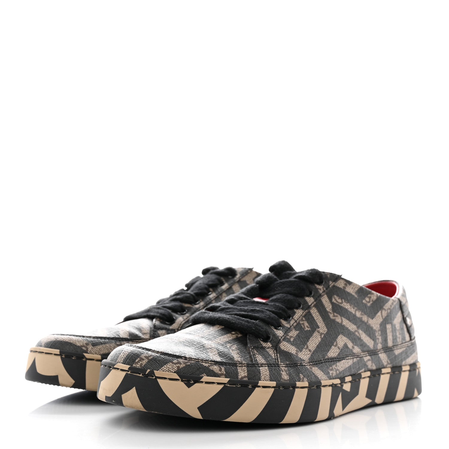 Gucci GG Supreme Monogram Caleido Mens Low Top Sneakers 10 Black 3 of 13