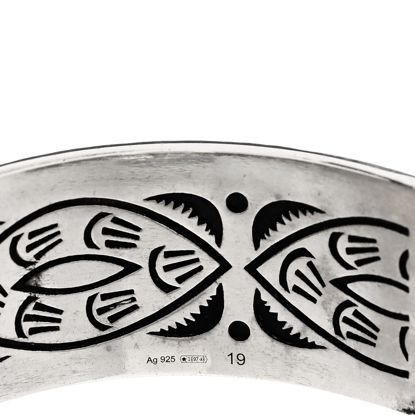 Sterling Silver Enamel G Cuff Bracelet