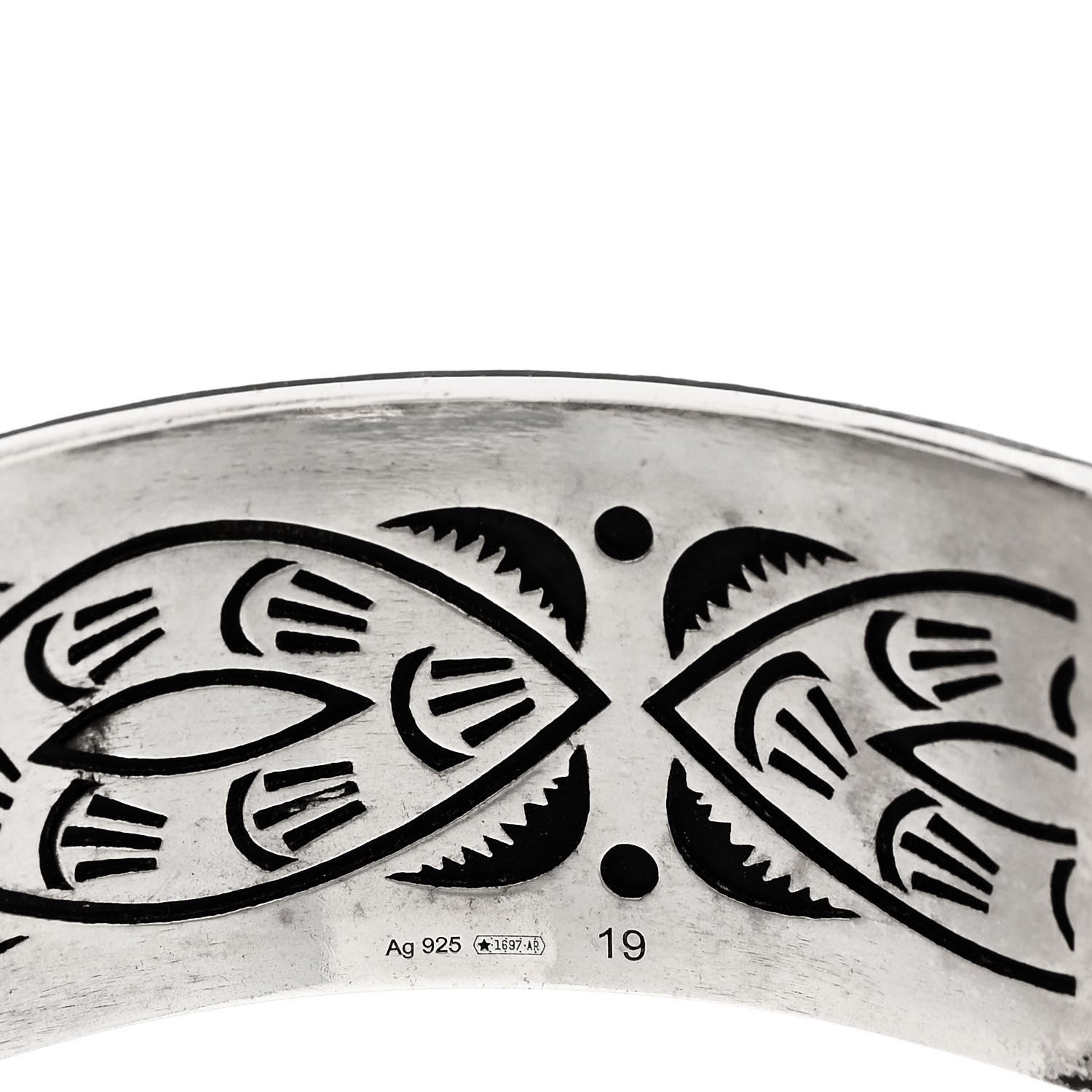 Gucci Sterling Silver Enamel G Cuff Bracelet 4 of 5
