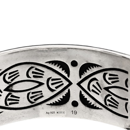 Gucci Sterling Silver Enamel G Cuff Bracelet 4 of 5