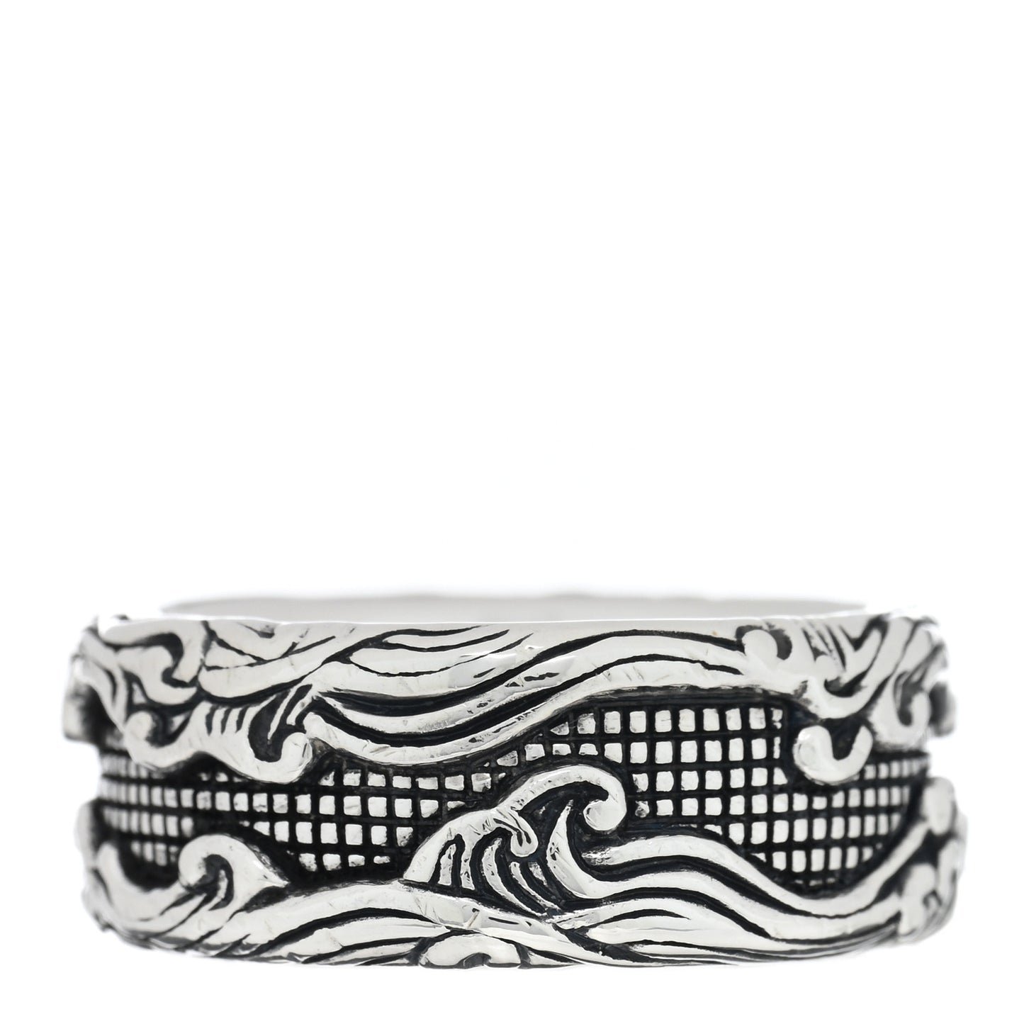 Sterling Silver Waves Band Ring 62 10