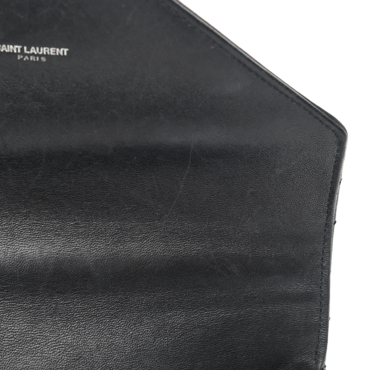 Saint Laurent Sheepskin Matelasse Chevron Monogram Medium College Bag Black 13 of 19