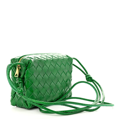 Bottega Veneta Patent Nappa Intrecciato Mini Loop Camera Bag Green 3 of 11