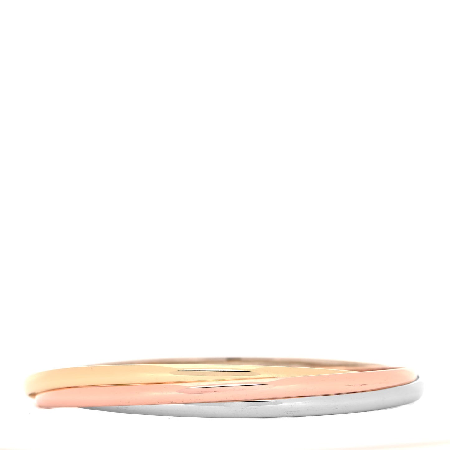 18K Pink Yellow White Gold Trinity Bangle Bracelet 64