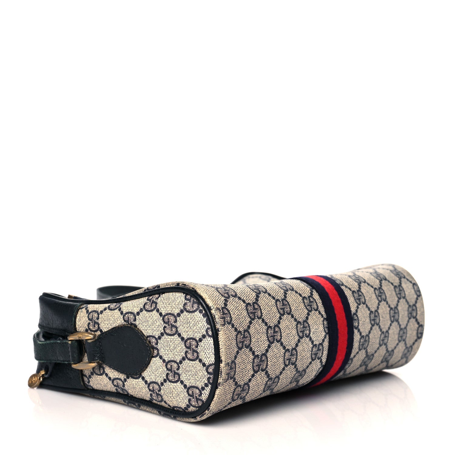 Gucci GG Plus Monogram Canvas Web Shoulder Bag Blue 3 of 14