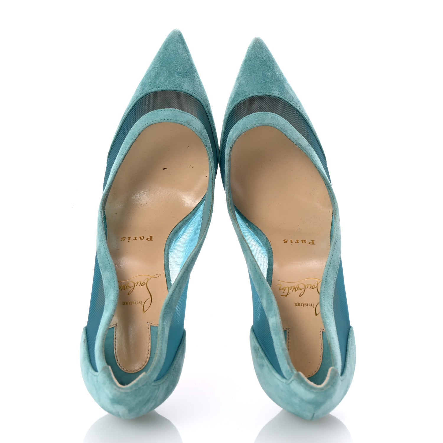 Christian Louboutin Veau Velours Rete Galativi 100 Pumps 37.5 Noumea 2 of 8