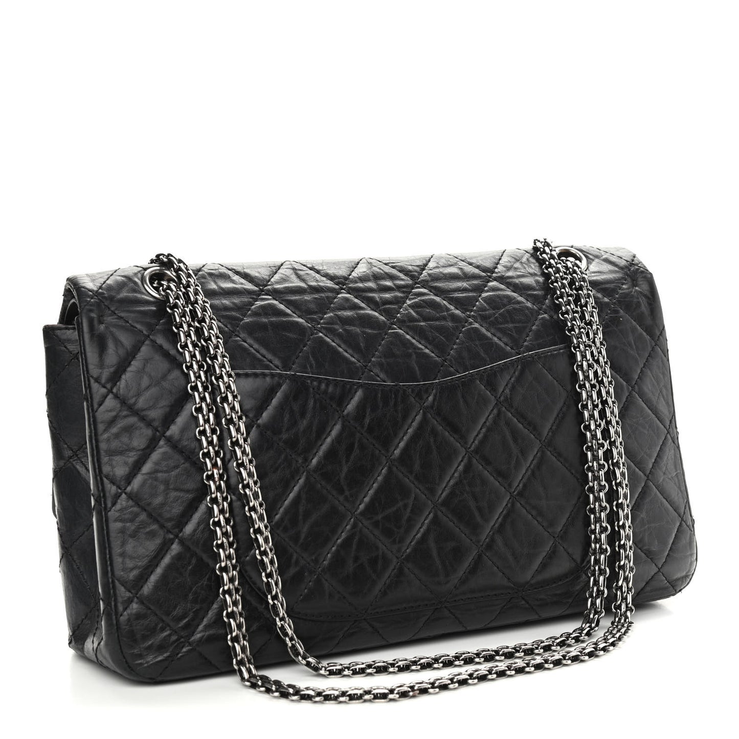 Aged Calfskin Quilted 2.55 Reissue 227 Flap Black