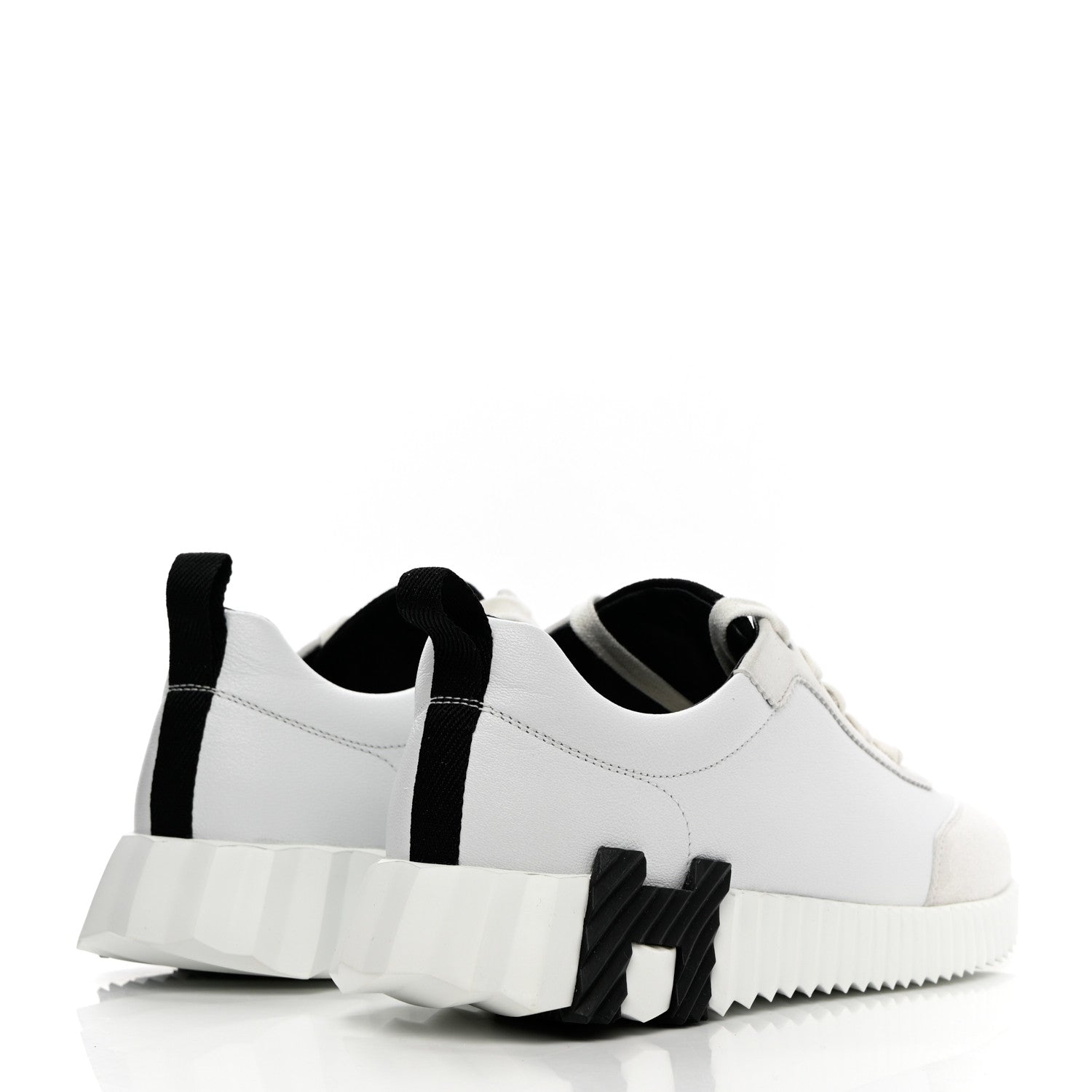 Hermes Goatskin Suede Bouncing Sneakers 38 White 4 of 11