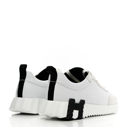 Hermes Goatskin Suede Bouncing Sneakers 38 White 4 of 11