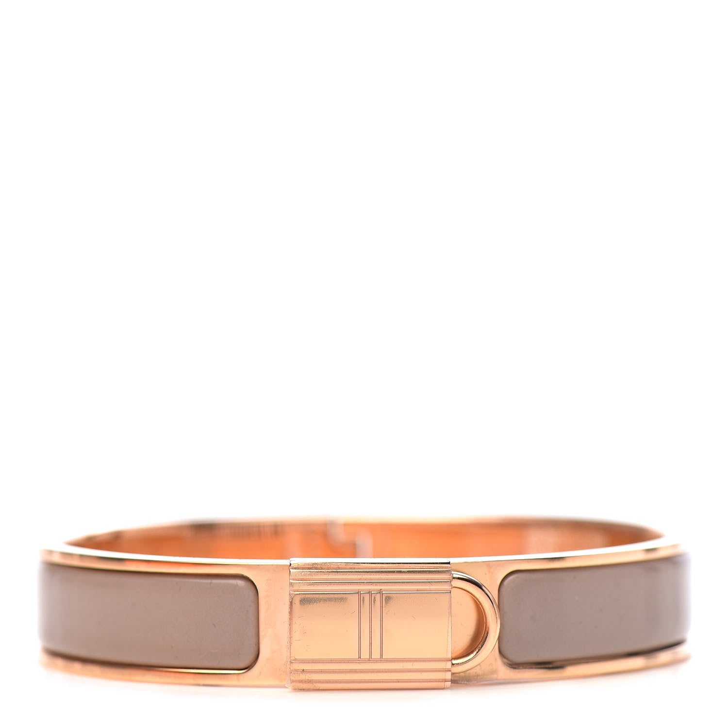 Hermes Enamel Narrow Clic Cadenas Bracelet GM Marron Glace 1 of 5