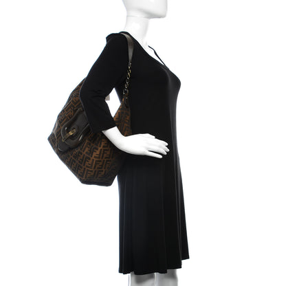 Fendi Zucca B Buckle Hobo Tobacco Castagna 2 of 10