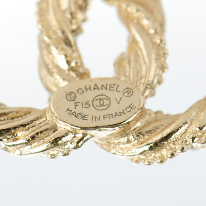Chanel Crystal Twisted CC Earrings Gold 4 of 5