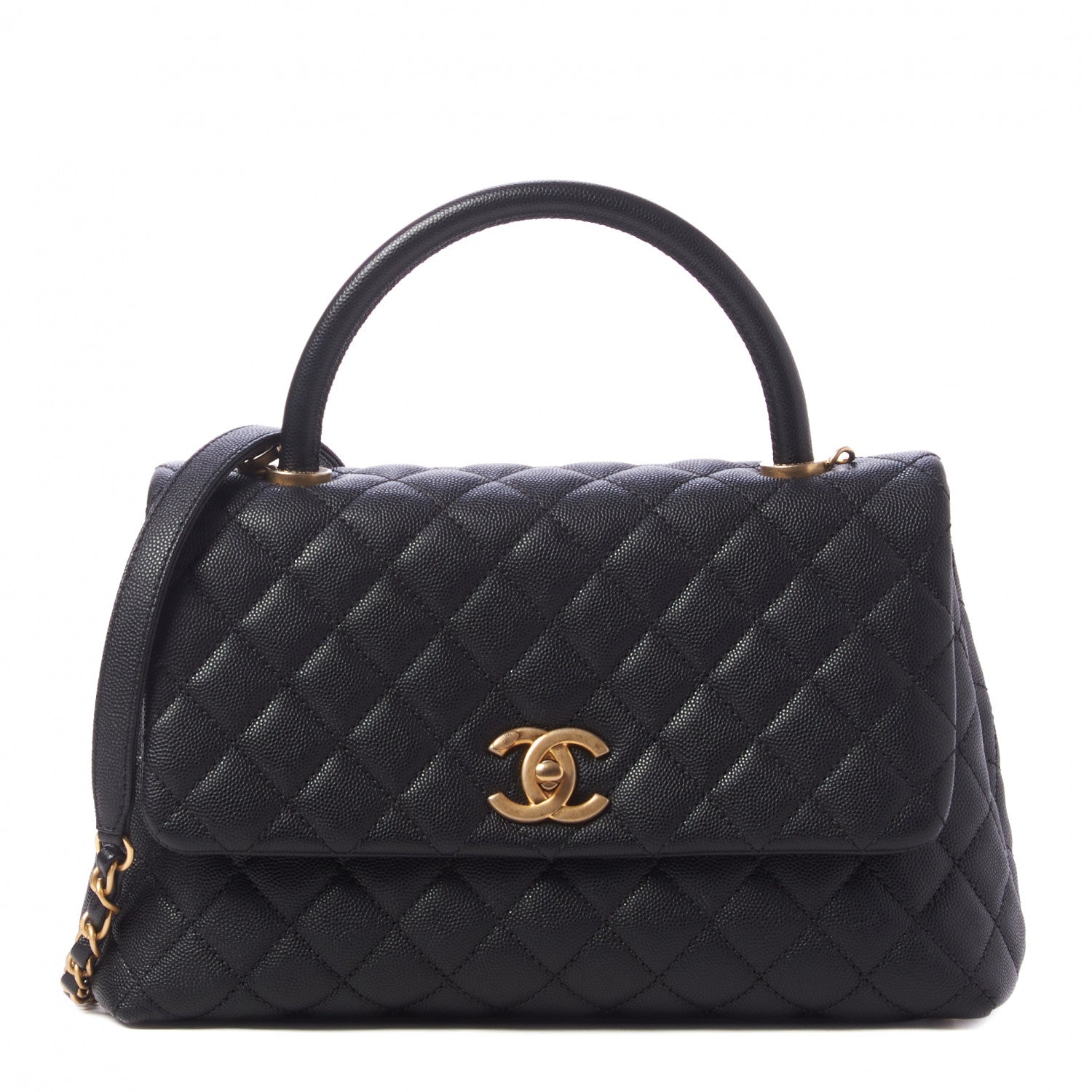 Chanel Caviar Quilted Small Coco Handle Flap Black 1 of 10
