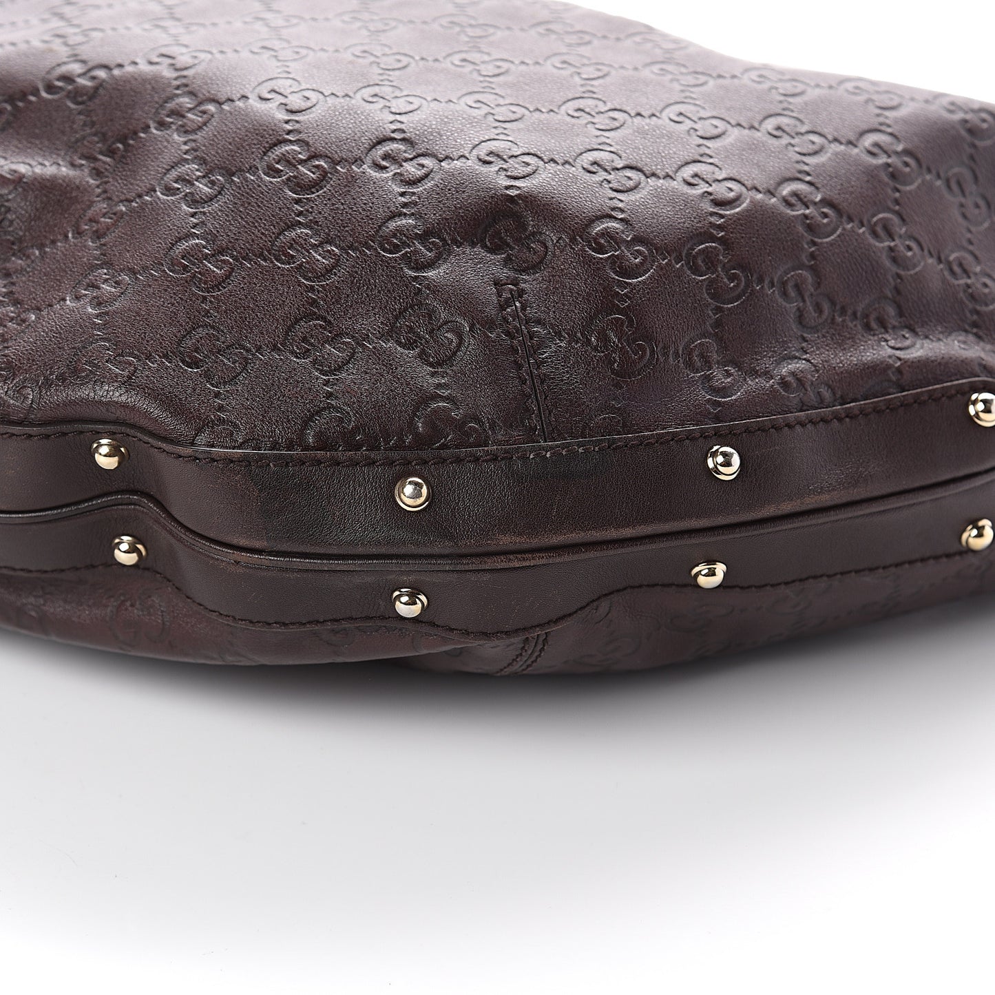 Guccissima Large Biba Hobo Dark Brown
