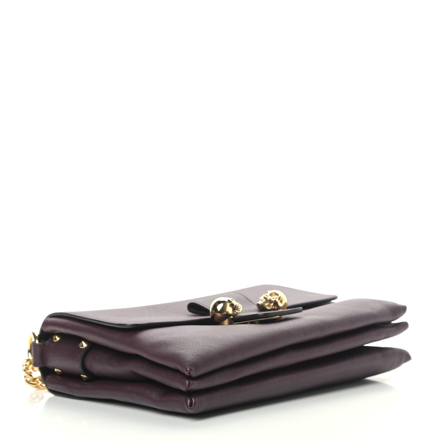 Alexander McQueen Calfskin Small Twin Skull Chain Crossbody Purple 4 of 9