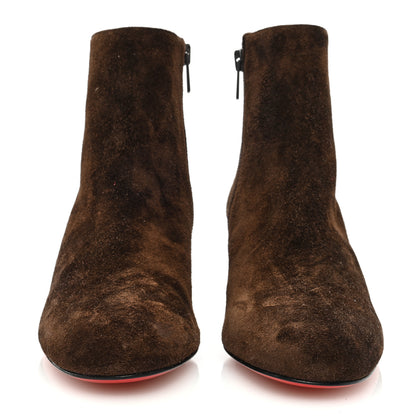Christian Louboutin Veau Velours Turela 55 Ankle Boots 36.5 Arabica 3 of 8