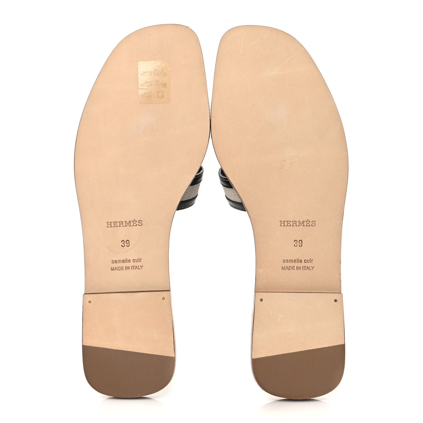 Calfskin Canvas Oran Sandals 39 Black