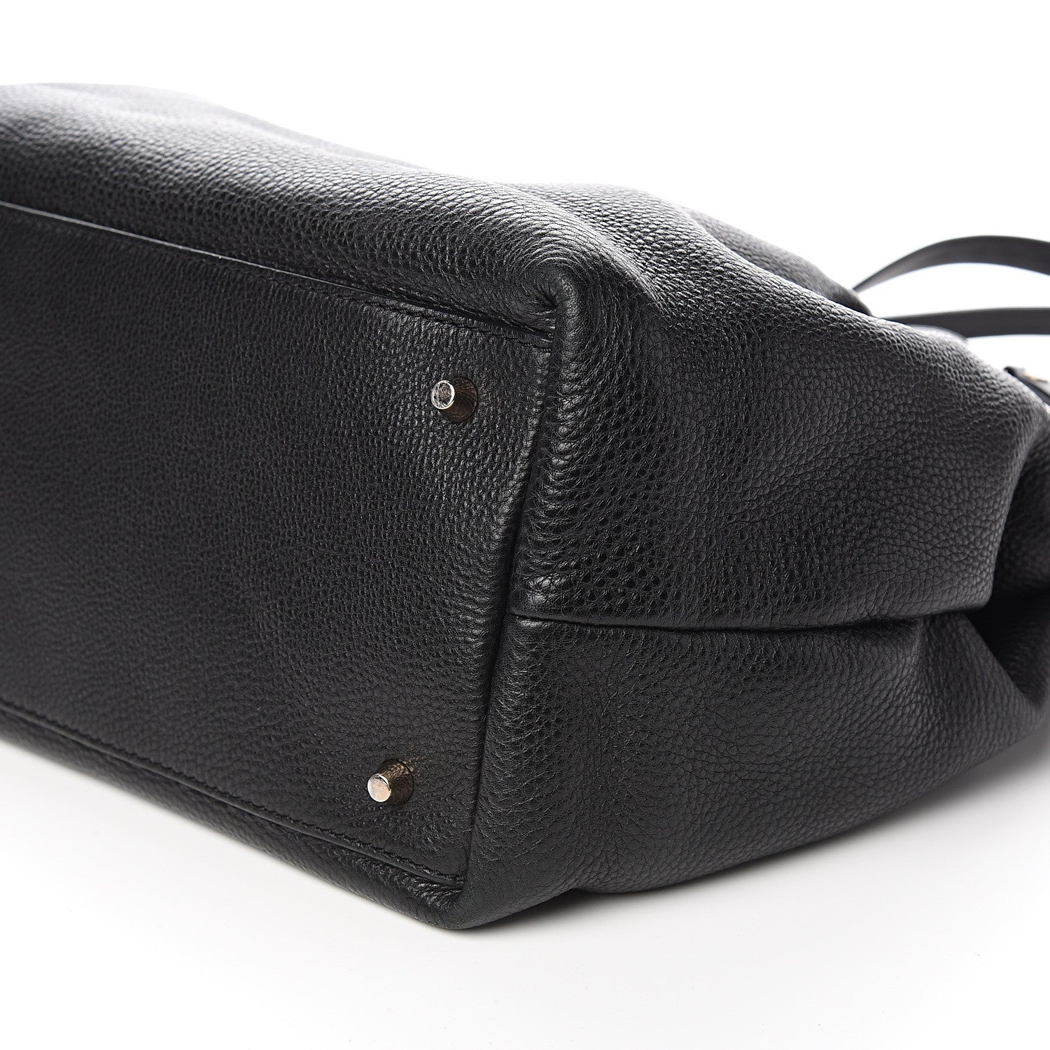 Burberry Grainy Calfskin House Check Medium Maidstone Black 9 of 10