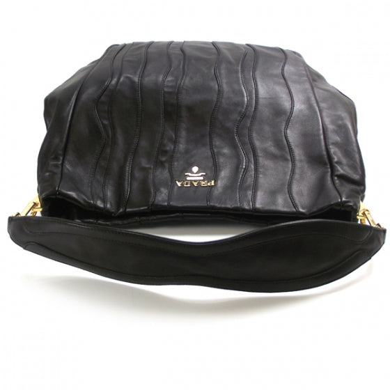 Nappa Stripes Shoulder Bag Black
