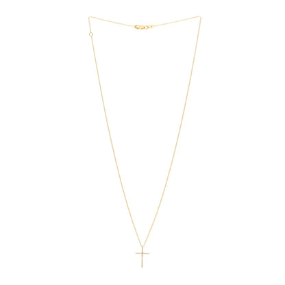 Roberto Coin 18K Yellow Gold .10ct Diamond Cross Pendant Necklace 3 of 5