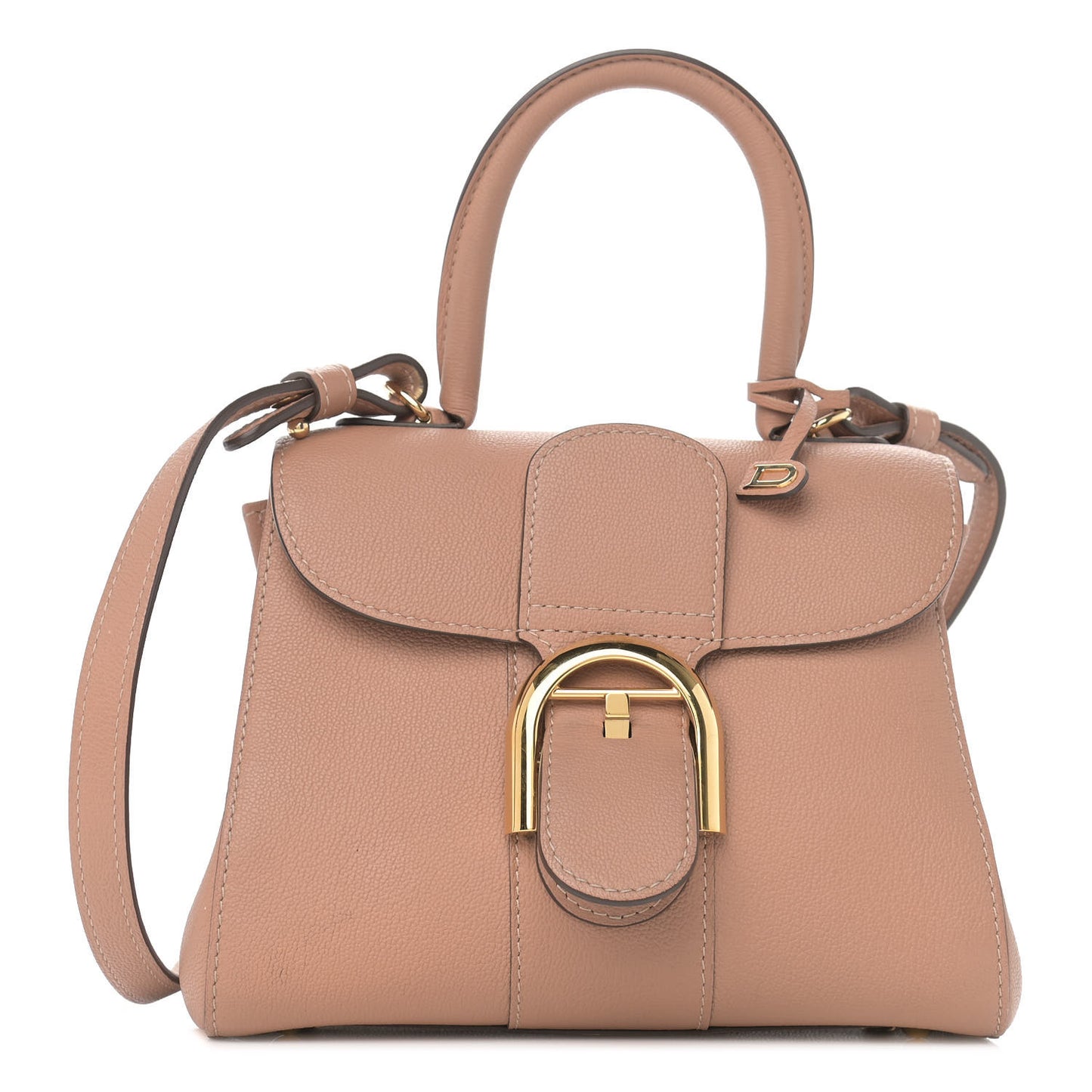 Grained Calfskin Mini Brillant Satchel Nude