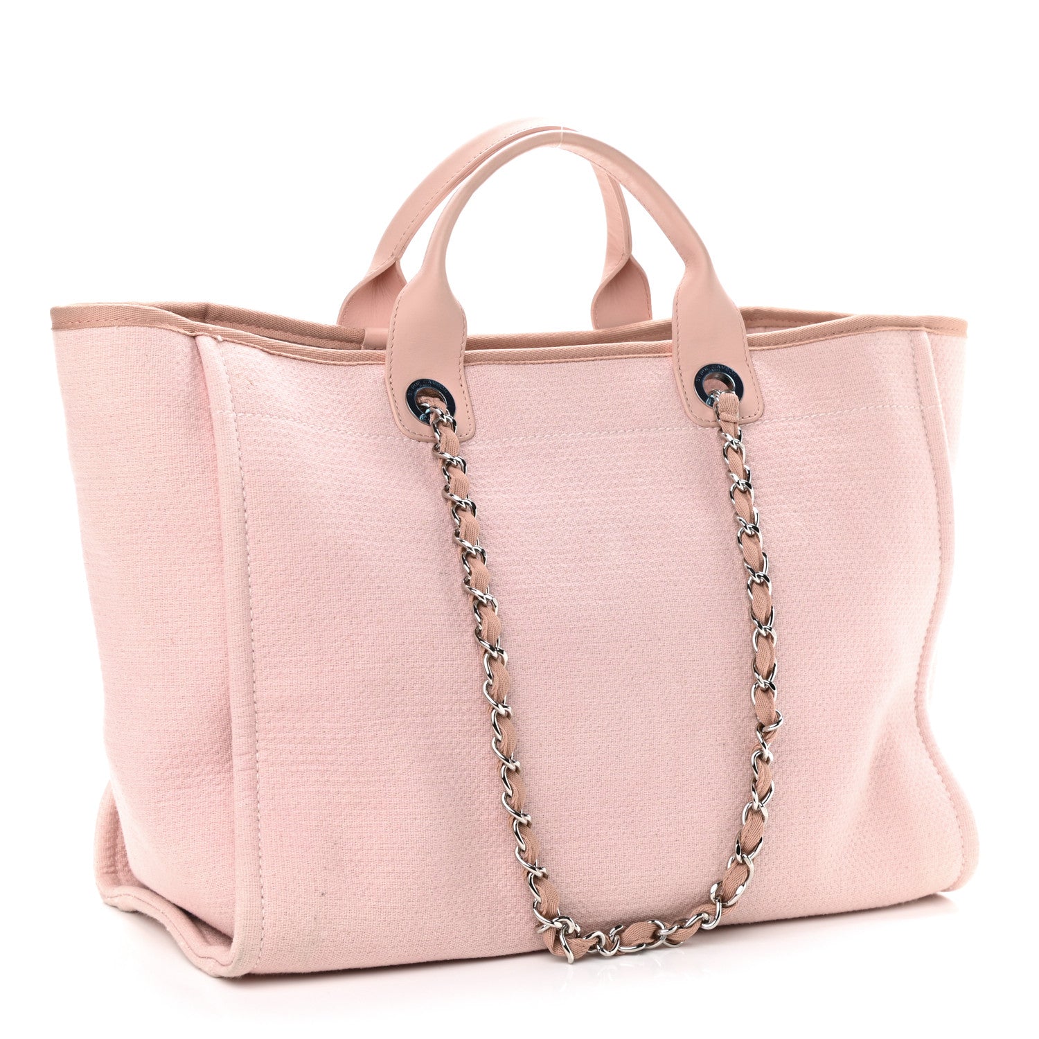 Chanel Canvas Medium Deauville Tote Light Pink 3 of 10