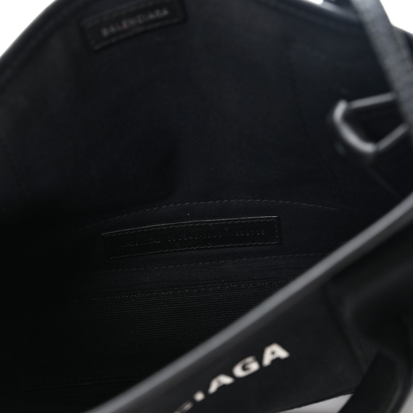 Cotton Canvas Calfskin Navy Cabas XS Black