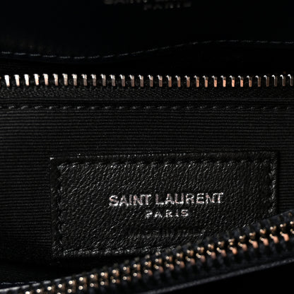 Saint Laurent Calfskin Y Quilted Monogram Medium Loulou Chain Satchel Deep Marine 6 of 9