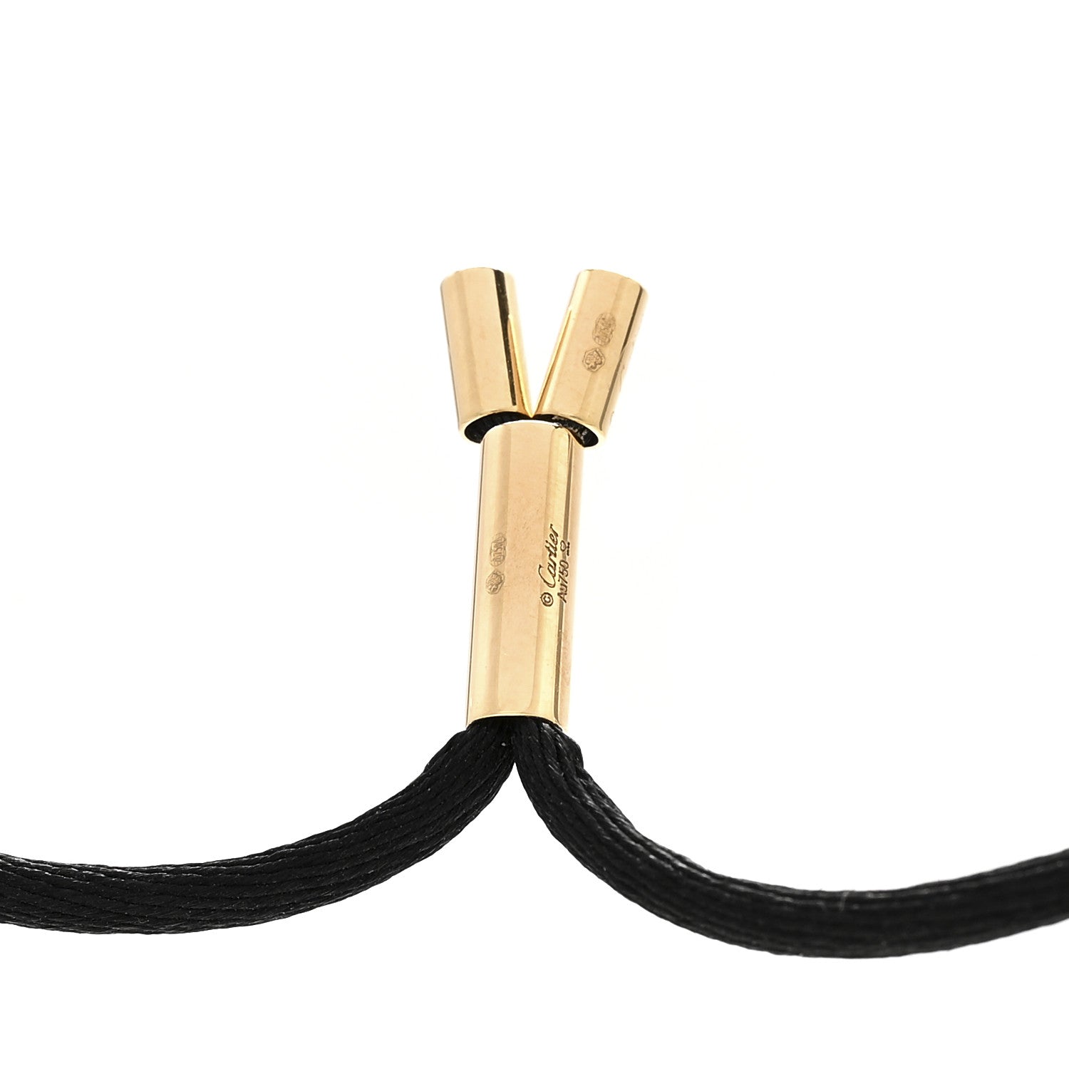 Cartier 18K Pink Yellow White Gold Diamond Trinity Paved Cord Necklace 5 of 5