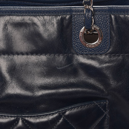 Chanel Glazed Calfskin Small Deauville Tote Blue 9 of 14