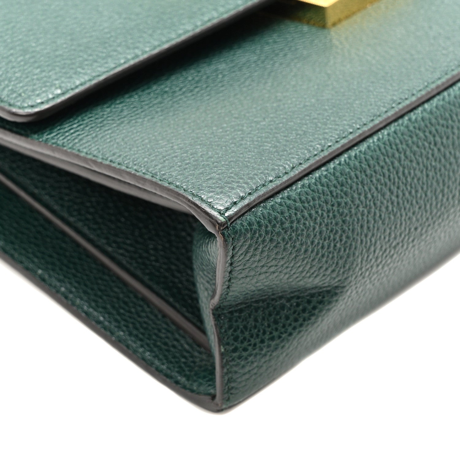 Gucci Grainy Calfskin Small Zumi Shoulder Bag Vintage Green 9 of 10